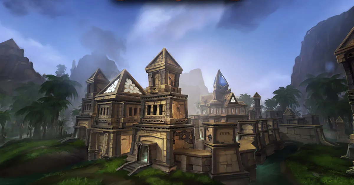 Lost City of the Tol'vir Mythic+ guide on Warspring: loading screen of the Lost City of the Tol'vir dungeon in World of Warcraft Cataclysm