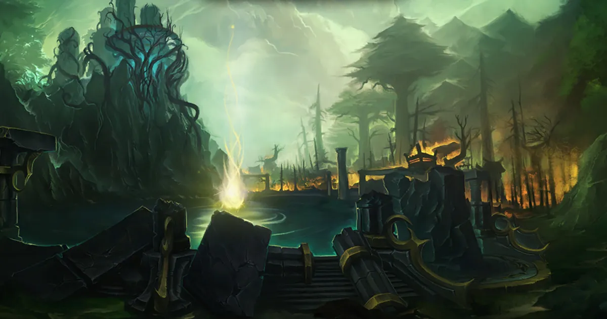 Well of Eternity Mythic+ guide on Warspring: loading screen of the Well of Eternity dungeon in World of Warcraft Cataclysm